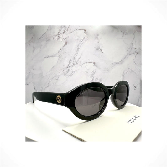 Gucci GG1579S 001 Women's Black Slim Oval Sunglasses