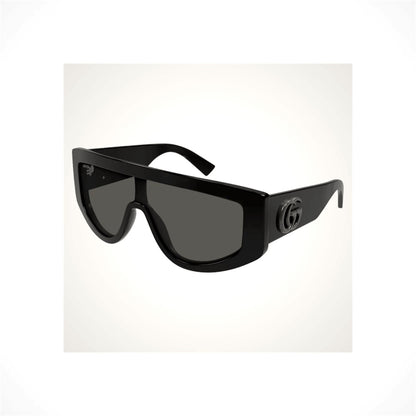 Gucci GG1950S 001 unisex black oversized shield sunglasses