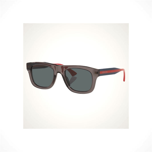 Gucci GG1991S 004 men's gray square aviator sunglasses with blue lenses