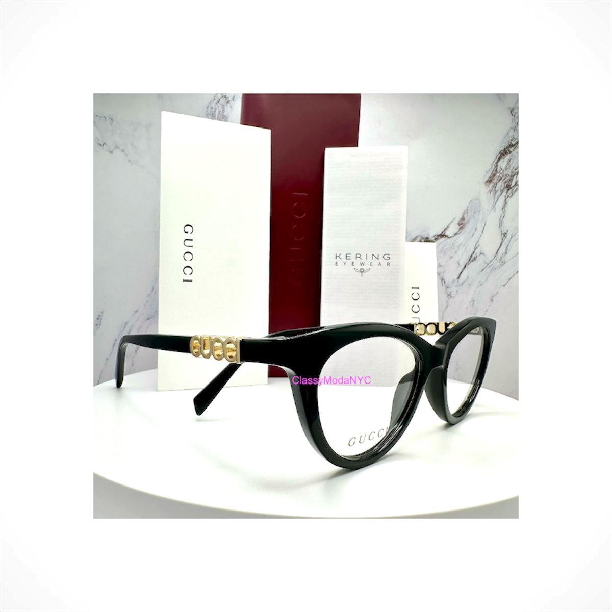 Gucci GG20340 001 women's black cat eye eyeglasses