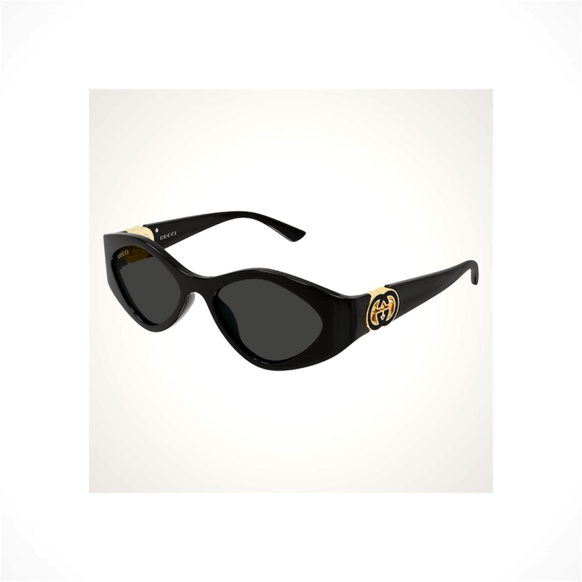 Gucci GG2121S 001 women's black oval cat-eye sunglasses