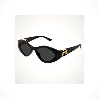 Gucci GG2121S 001 women's black oval cat-eye sunglasses