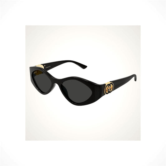 Gucci GG2121S 001 women's black oval cat-eye sunglasses