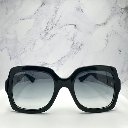 Gucci GG1337S 001 black square oversized frame gradient grey sunglasses front frame