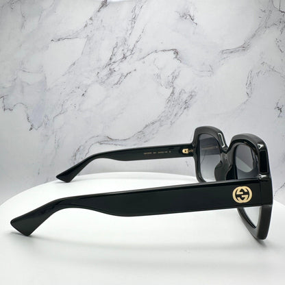 Gucci GG1337S 001 black square oversized frame gradient grey women's sunglasses