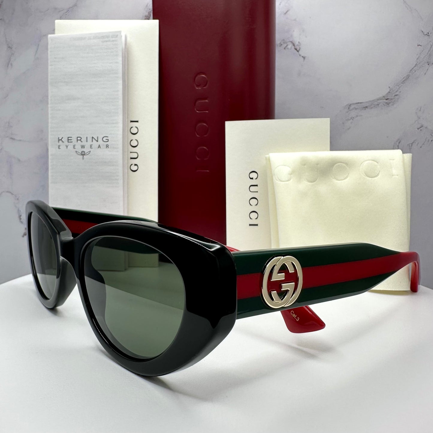 GUCCI Sunglasses GG1862S 001 Black Gold Cat Eye