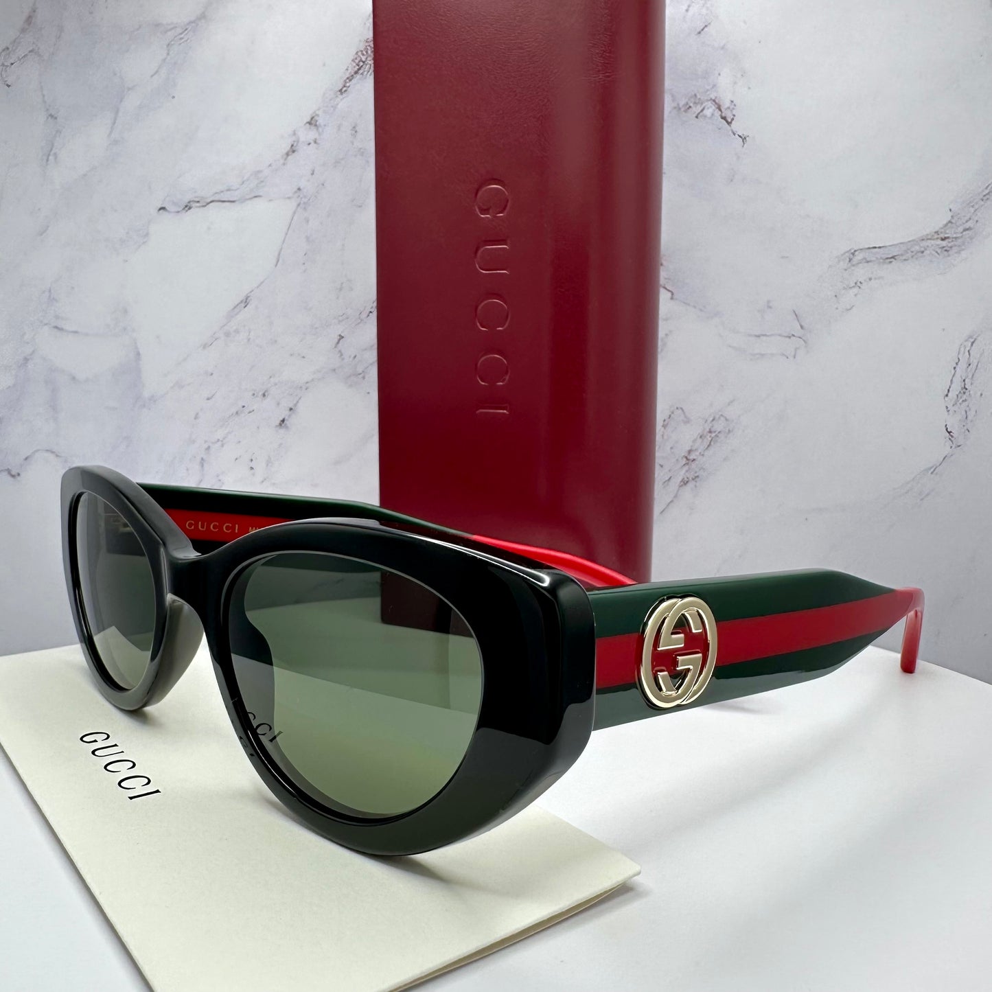 GUCCI Sunglasses GG1862S 001 Black Gold Cat Eye