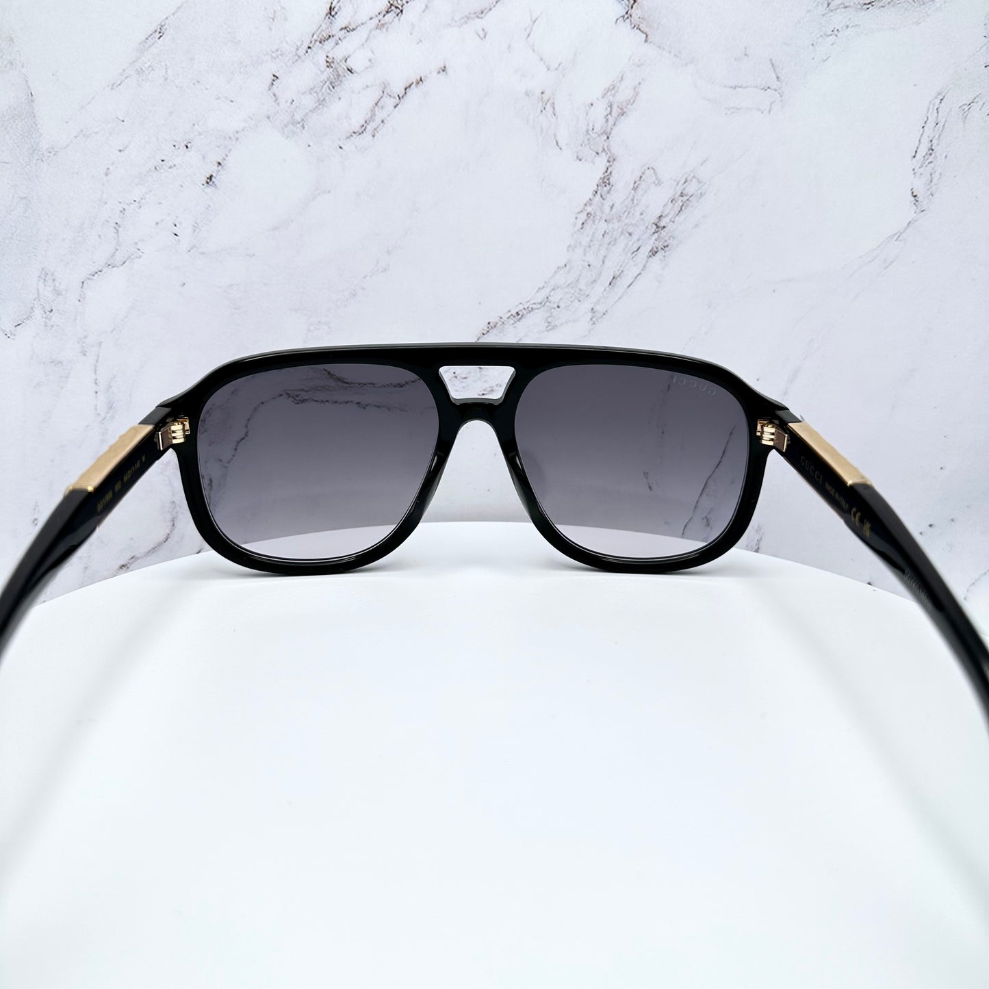 Gucci Sunglasses Aviator Pilot Black Gold Letter Logo GG1188S