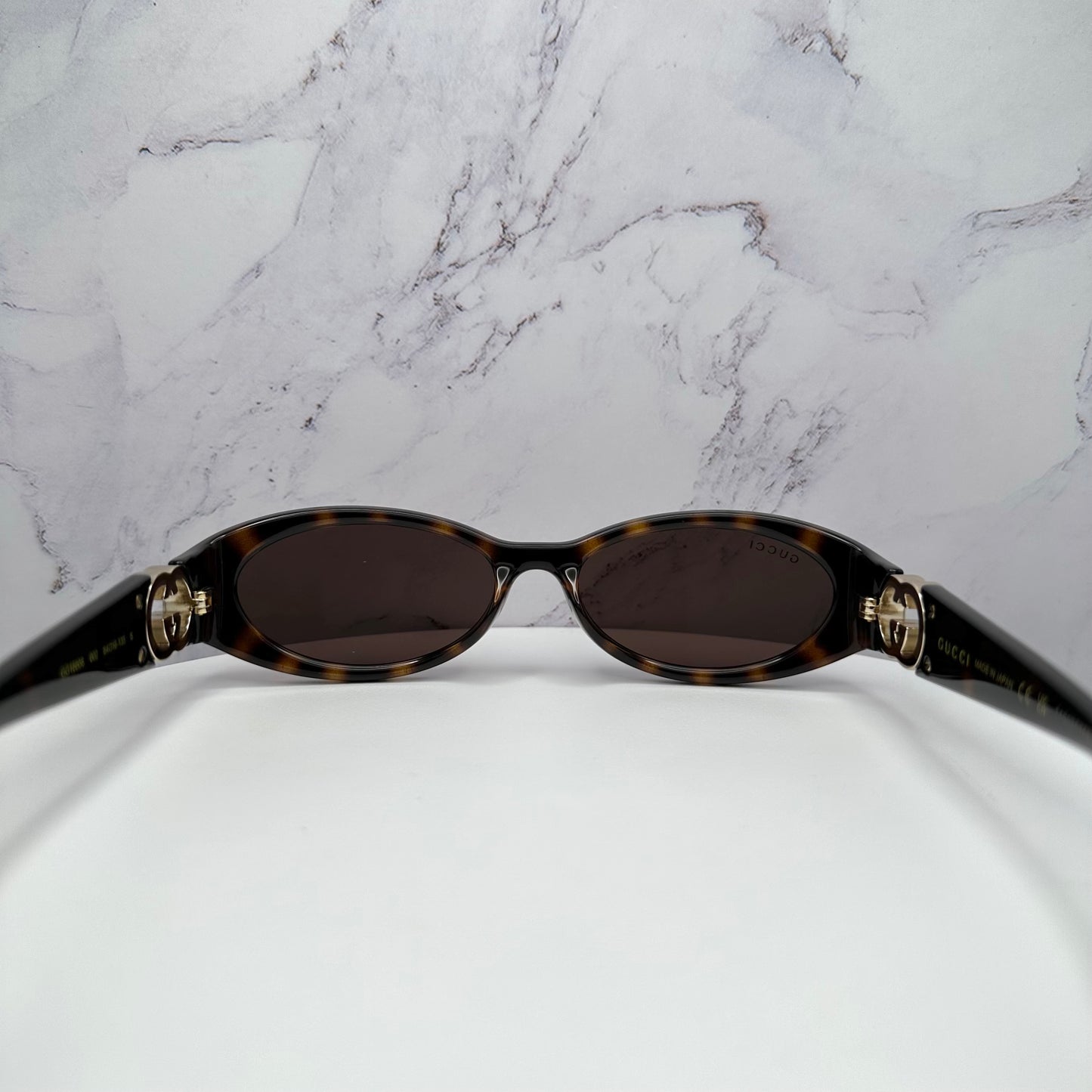 Gucci Sunglasses Brown Black Tortoise Shell Gold GG Logo GG1660S 002