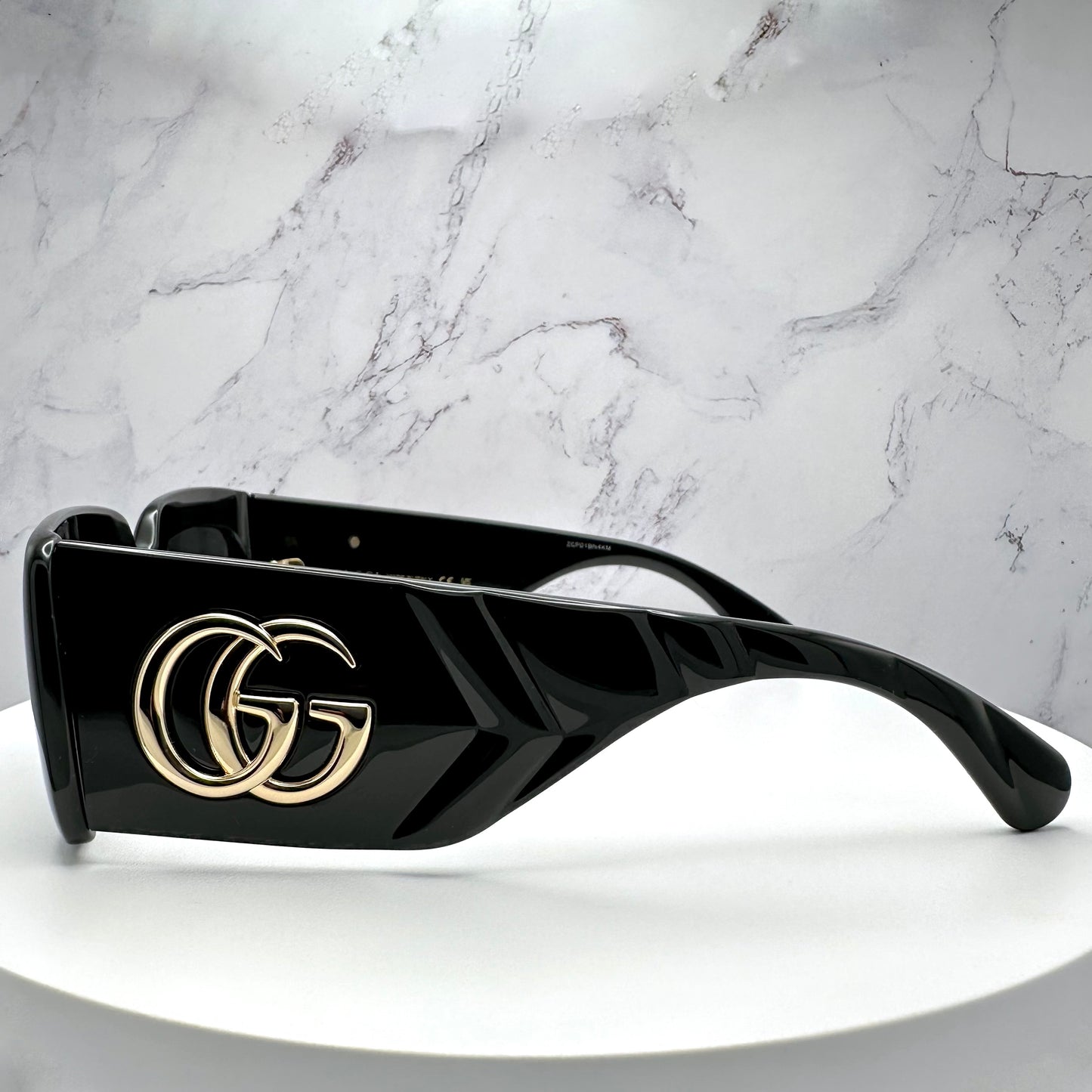 Gucci Sunglasses GG0811S Black Gold GG Logo Signature Matelassé