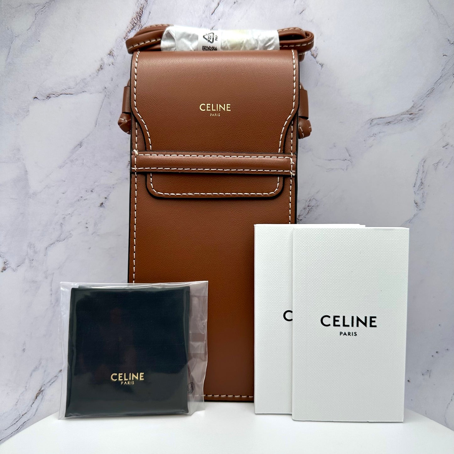 Celine Rhinestone Gold Metal Rectangle CL40285U 30N