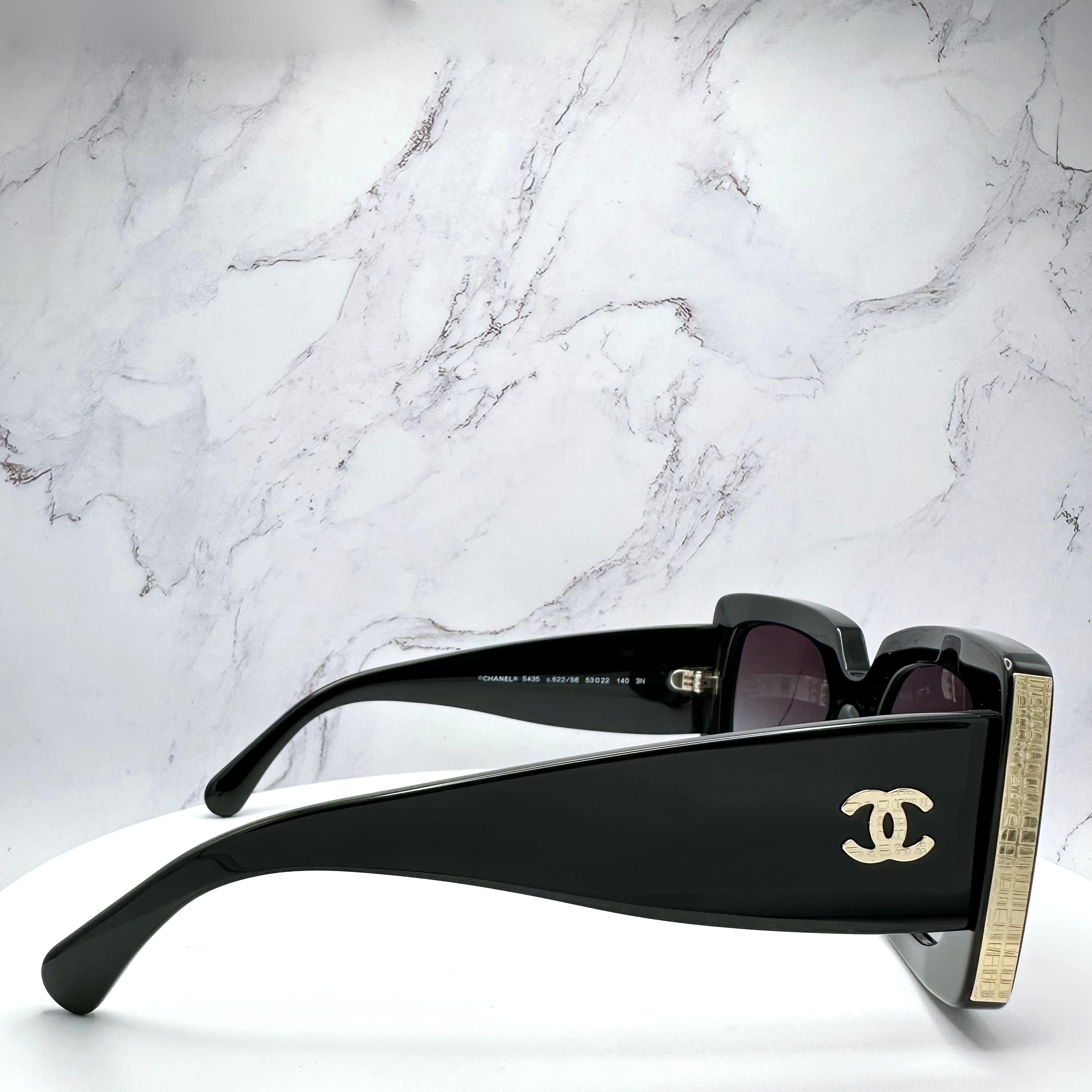 CHANEL Sunglasses For Women | Black Gold Square Logo | 5435 – CLASSY MODA  NYC