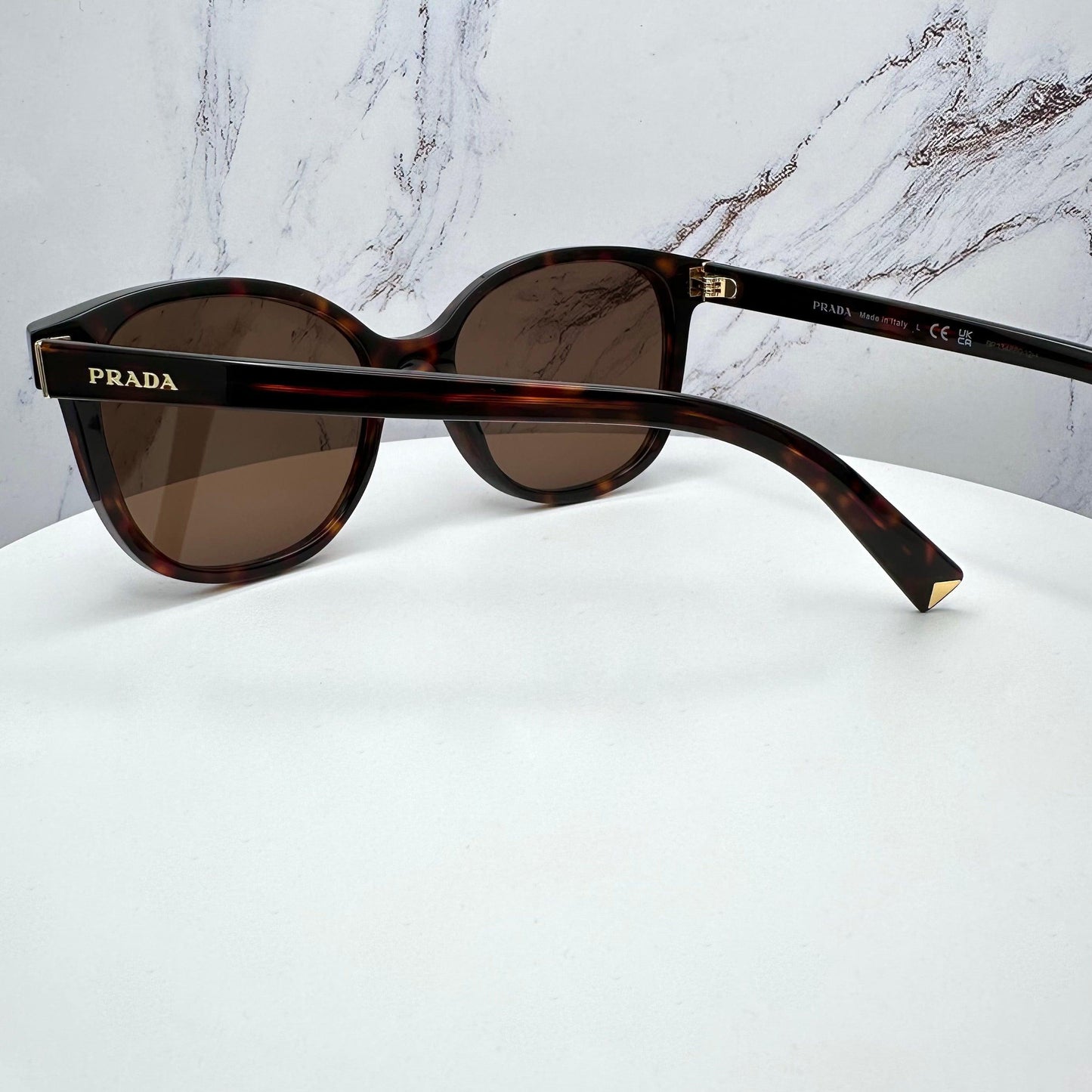 Prada 0PR22ZS 17N06B brown tortoise sunglasses back view
