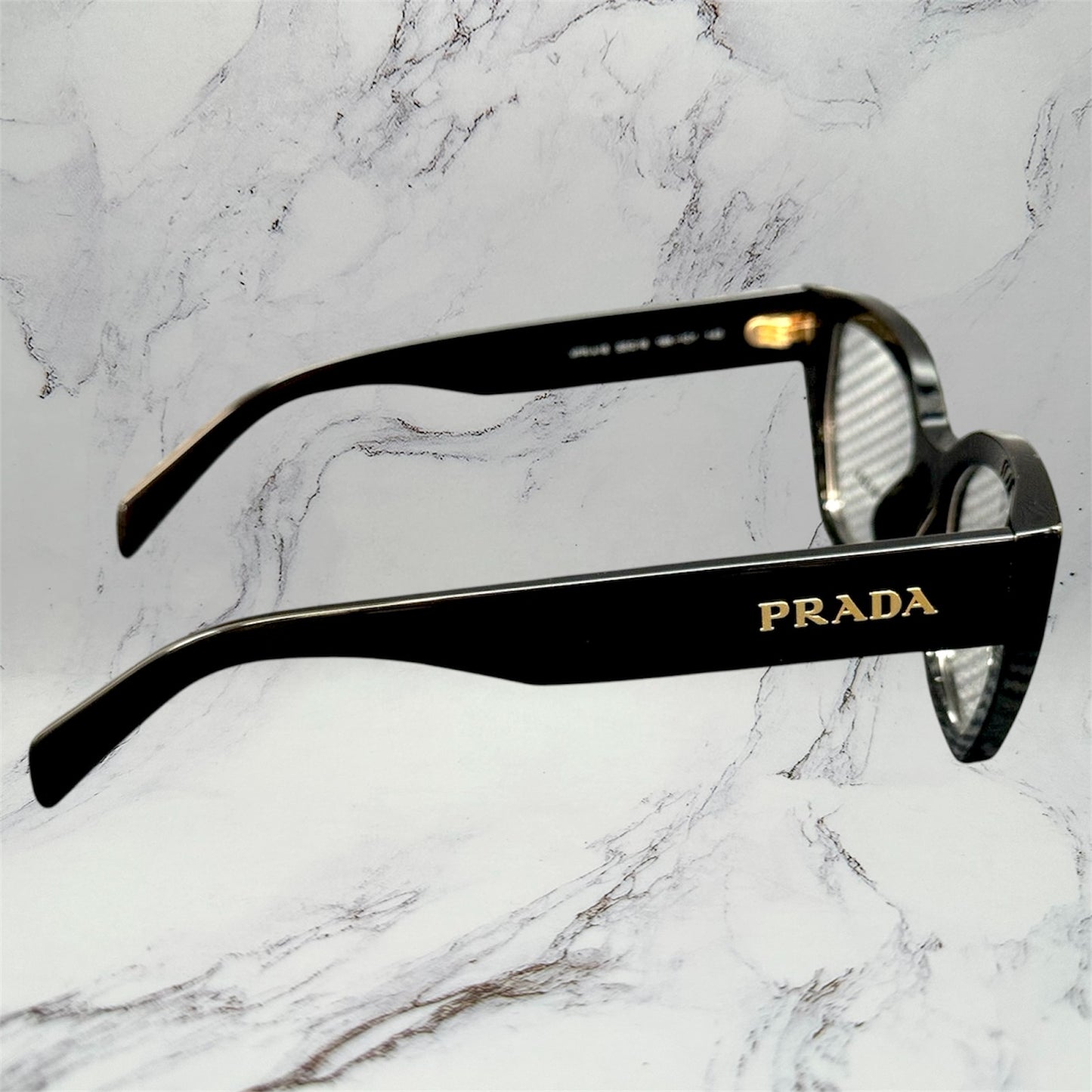 Prada Eyeglasses Black Gold Logo Eyewear PRA16V 16K1O1