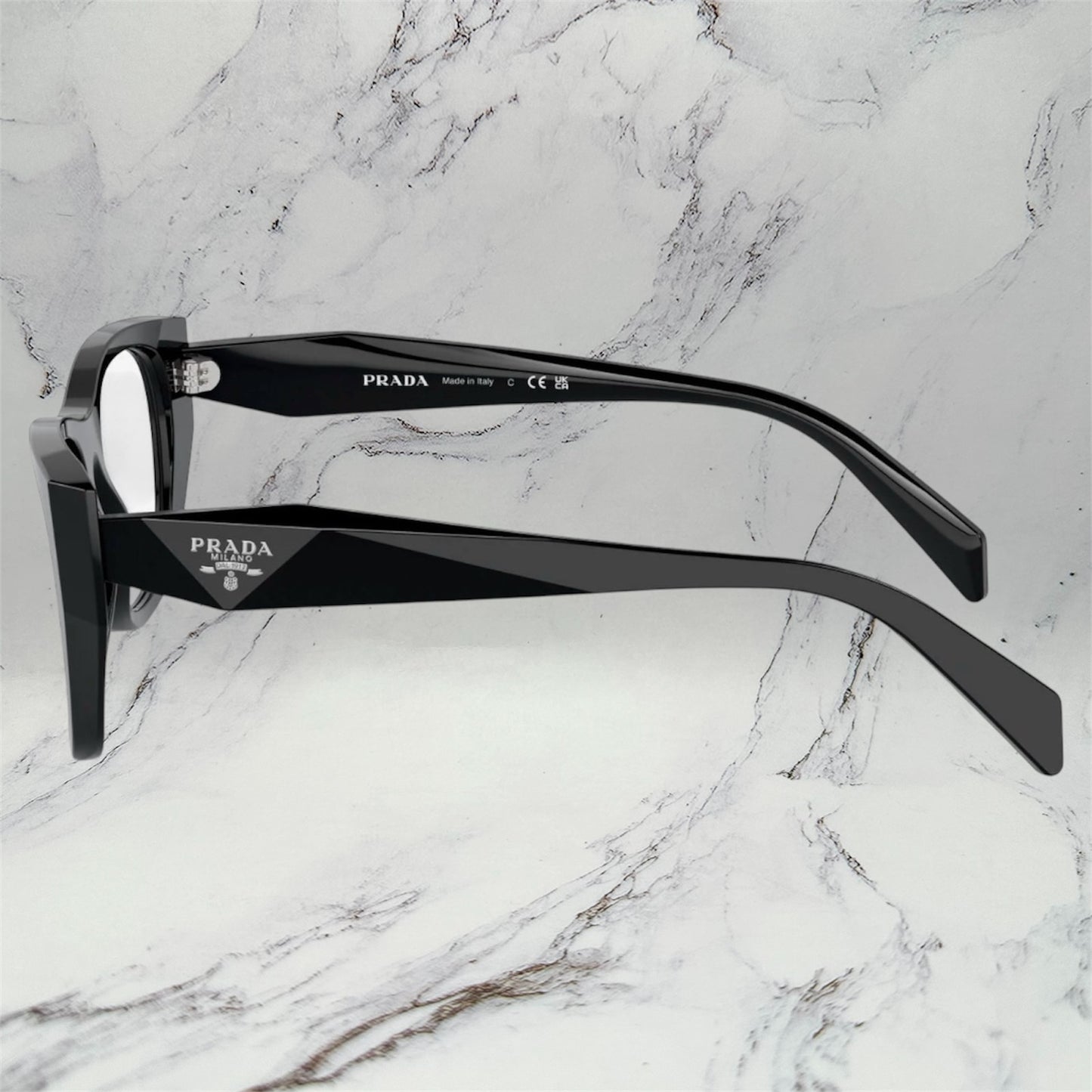 Prada Eyeglasses Black Symbole Logo Eyewear PRA18V 16K1O1