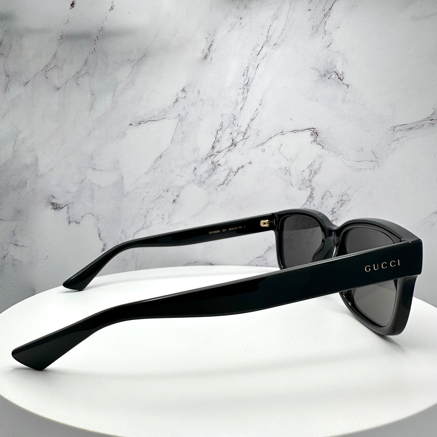 Gucci Black Gold Logo Sunglasses Square GG1583S