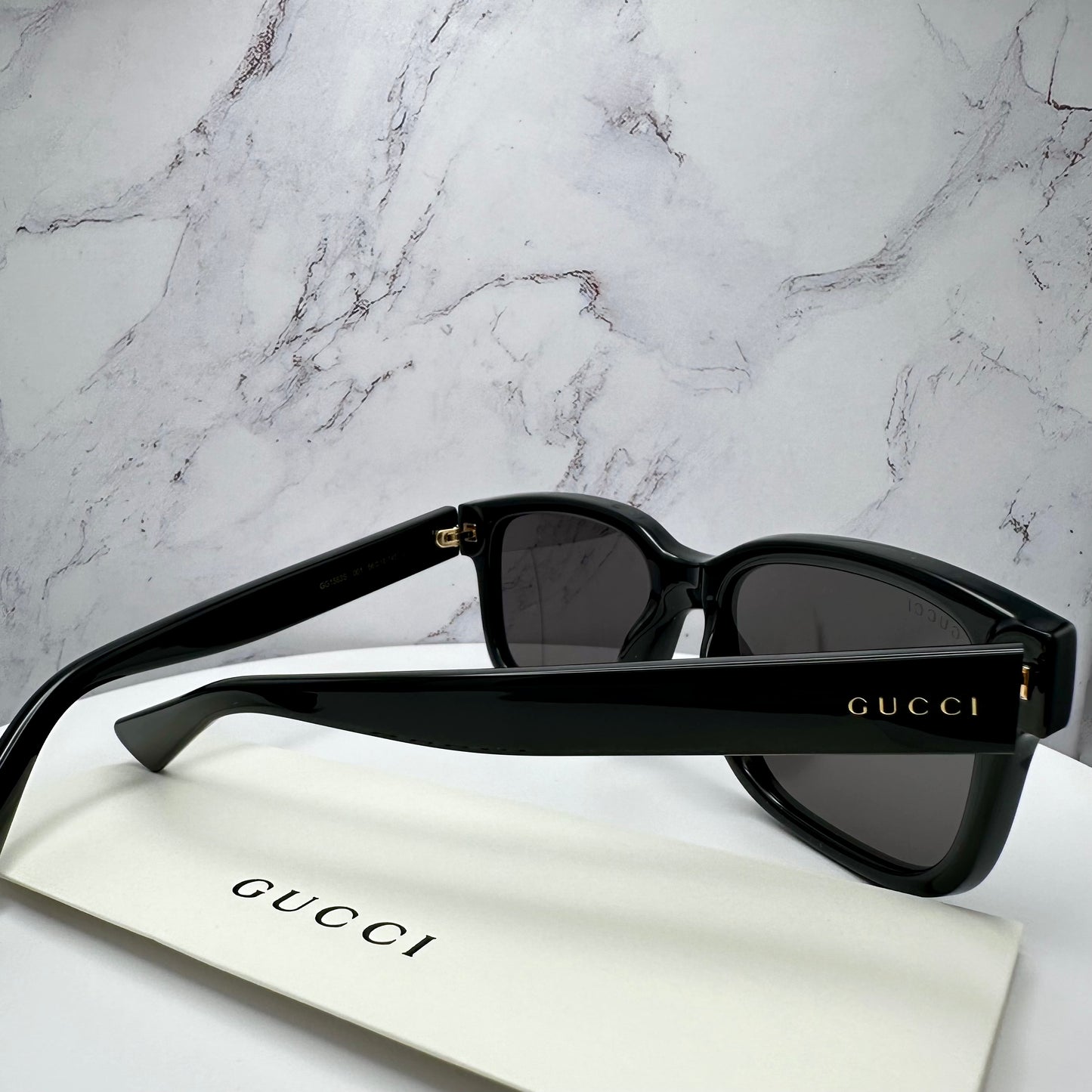 Gucci Black Gold Logo Sunglasses Square GG1583S