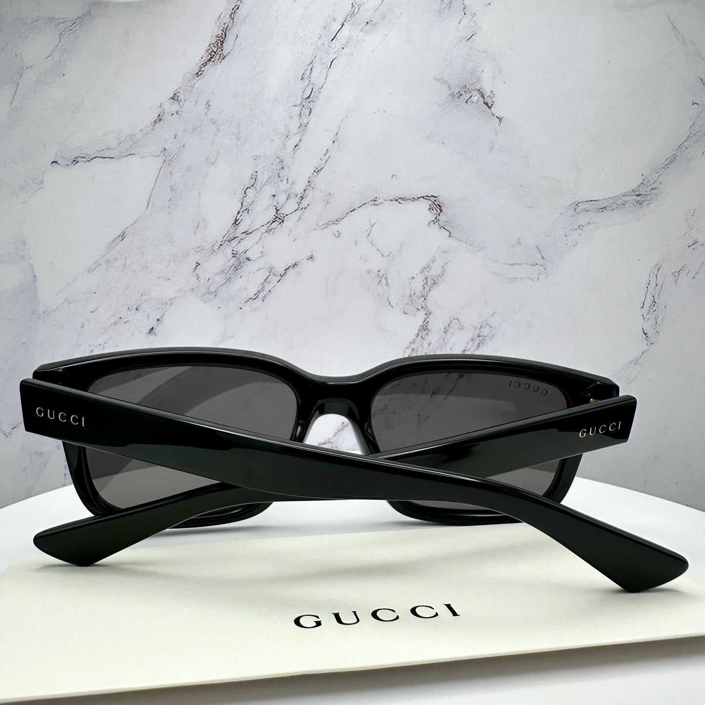 Gucci Black Gold Logo Sunglasses Square GG1583S