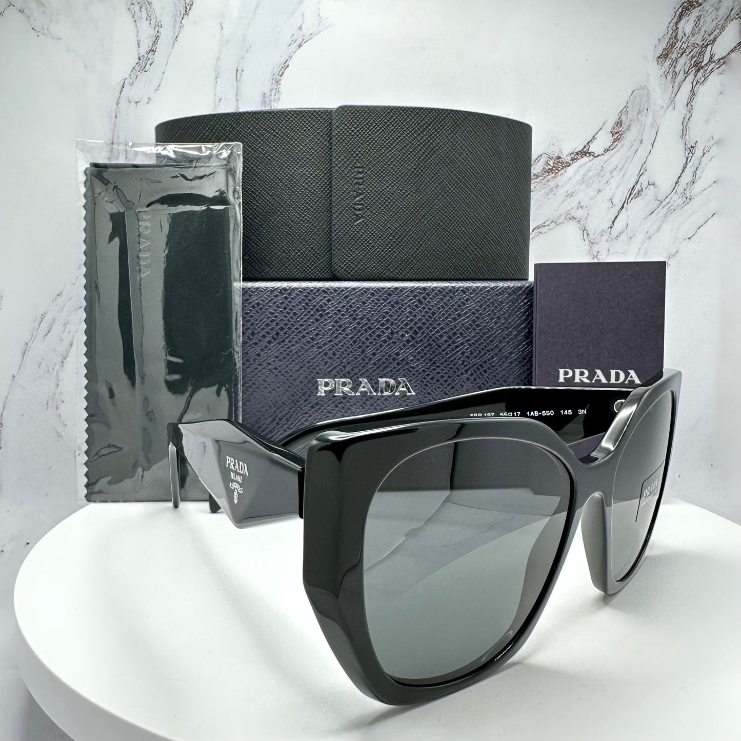 Prada Sunglasses Black Symbole Logo PR19ZS