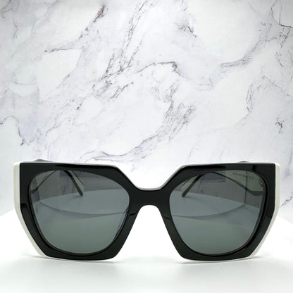 PRADA 0PR15WS 09Q5S0 black white talc square oversized symbole sunglasses for women