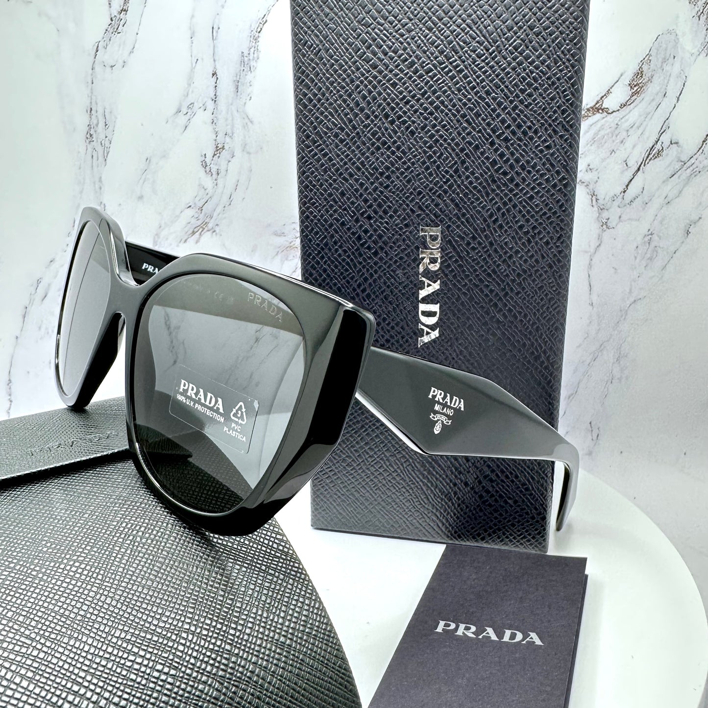 Prada Sunglasses SPR19Z Black Symbole Logo