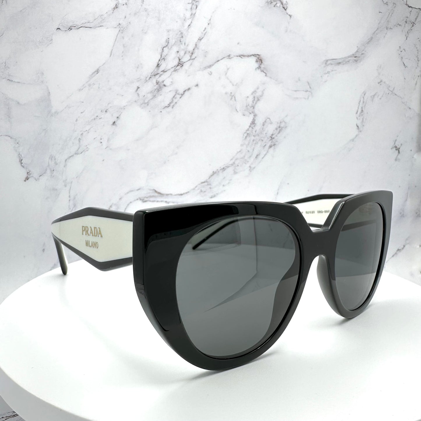 Prada Sunglasses PR14WS Black White Gold Symbole Logo