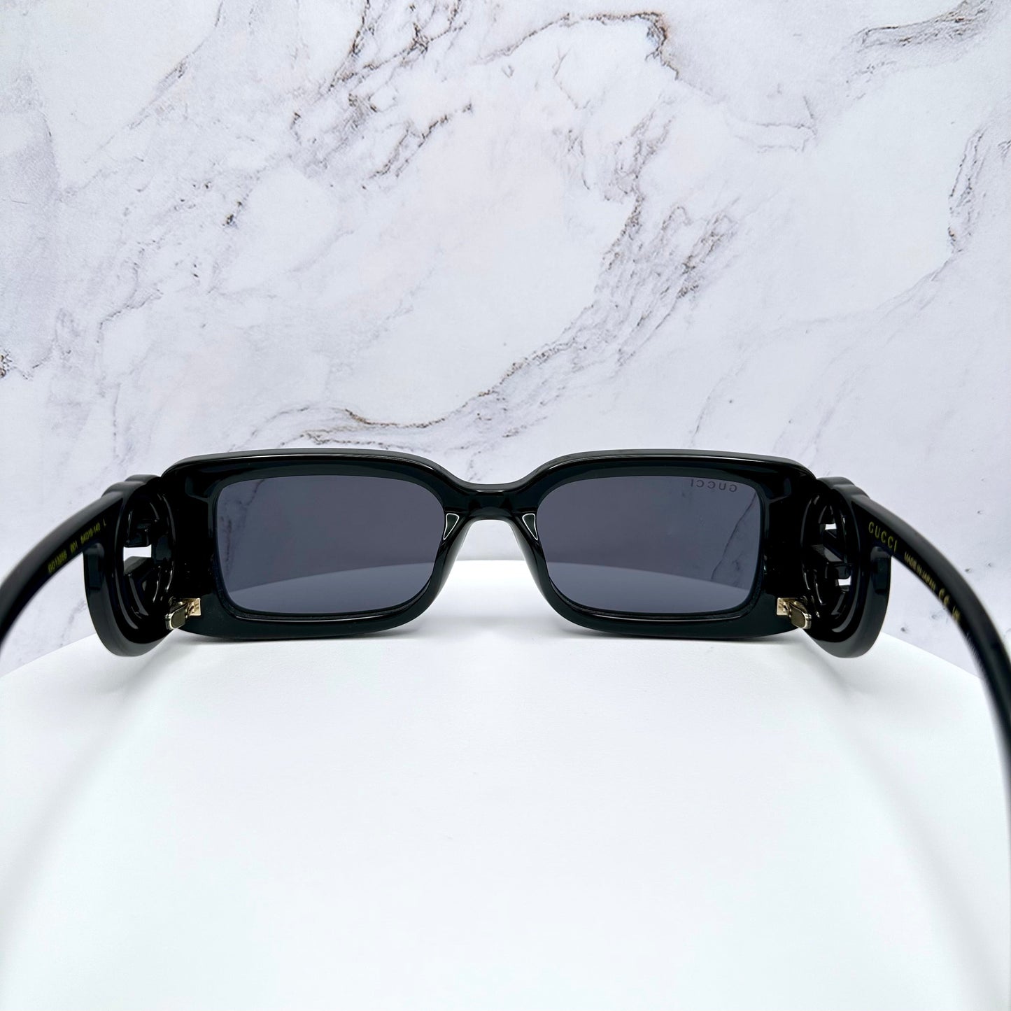 Gucci Sunglasses GG1325S 001 Black Rectangle Interlocking GG Logo