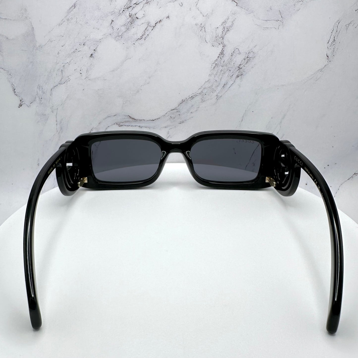 Gucci GG1325S 001 Sunglasses Black Rectangle Interlocking GG Logo