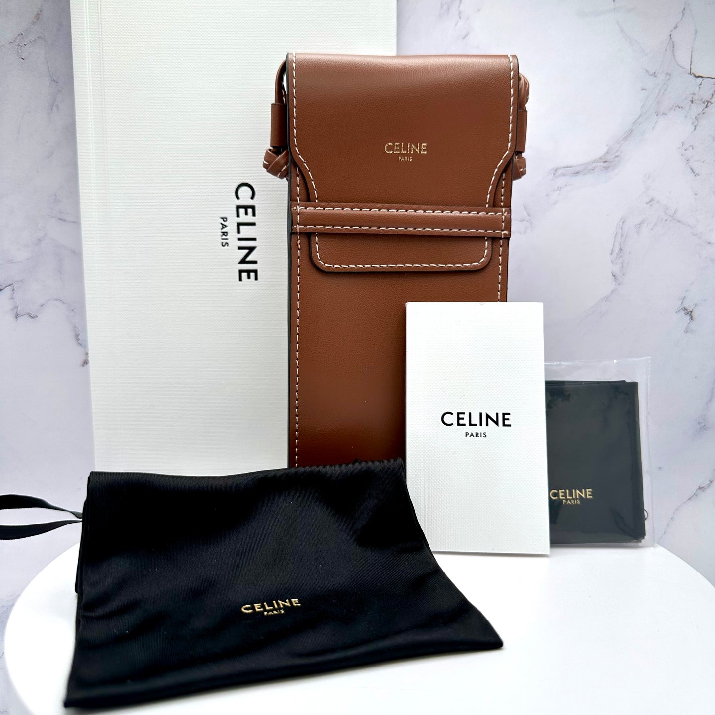 Celine Rhinestone Gold Metal Rectangle CL40285U 30N