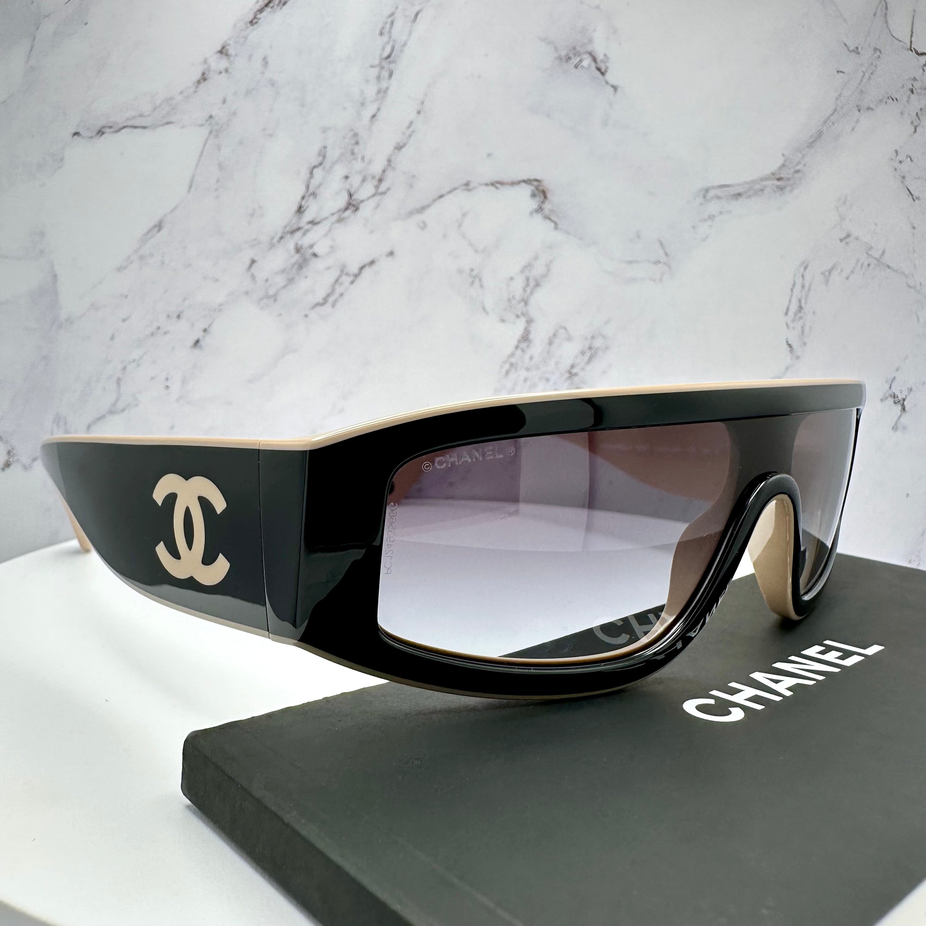 Chanel shield sunglasses best sale