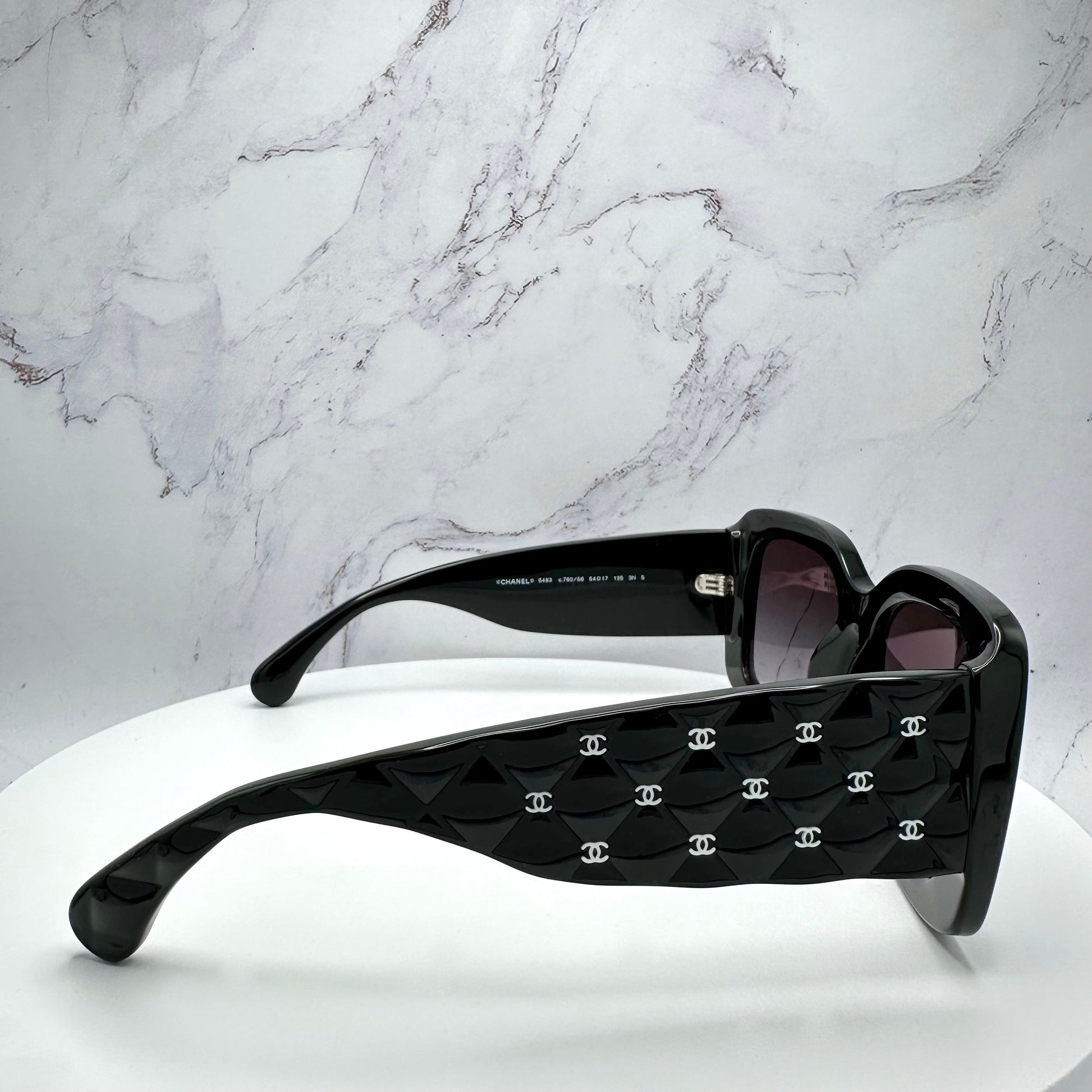 CHANEL Sunglasses Black & White CC Logo CH5483