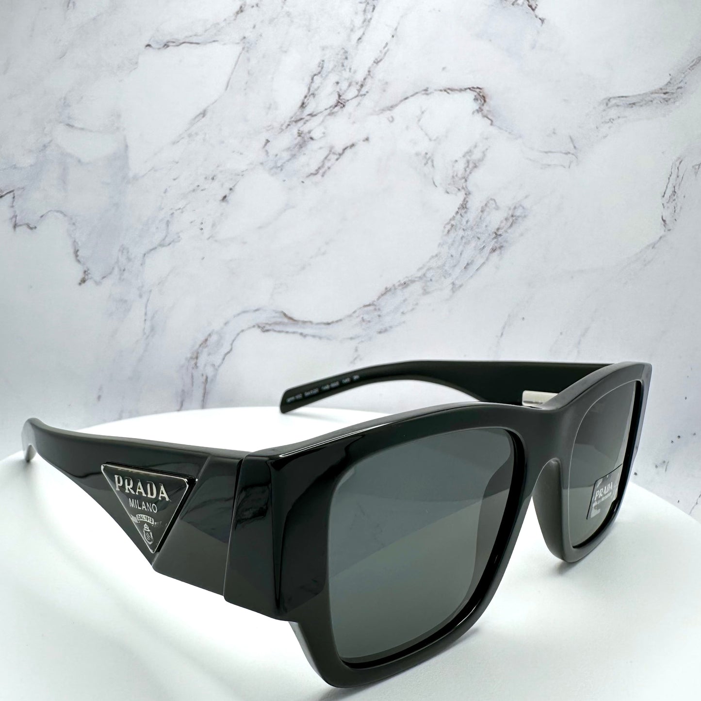 PRADA Sunglasses Black Triangle Logo PR10ZS