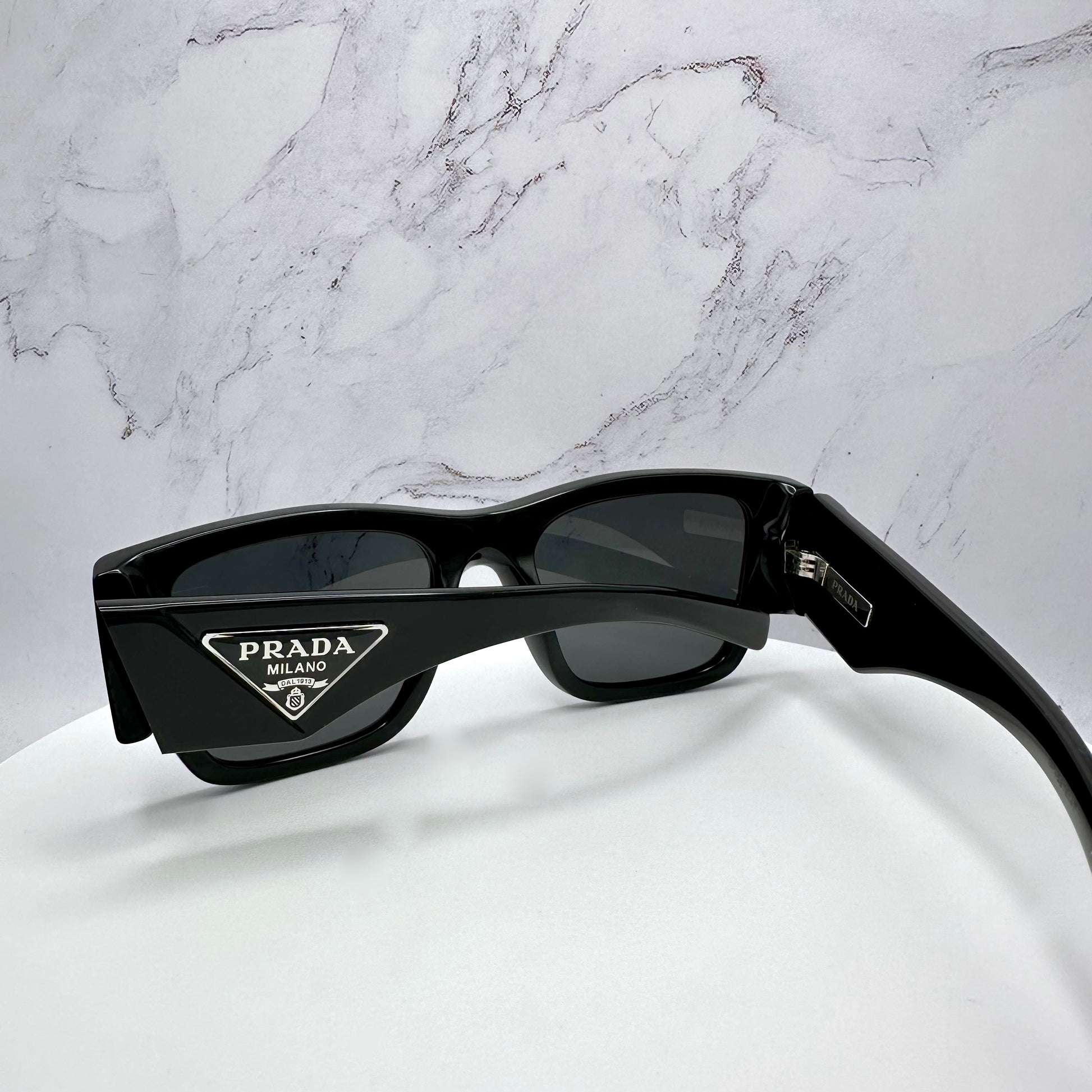 PRADA Sunglasses Black Triangle Logo PR10ZS