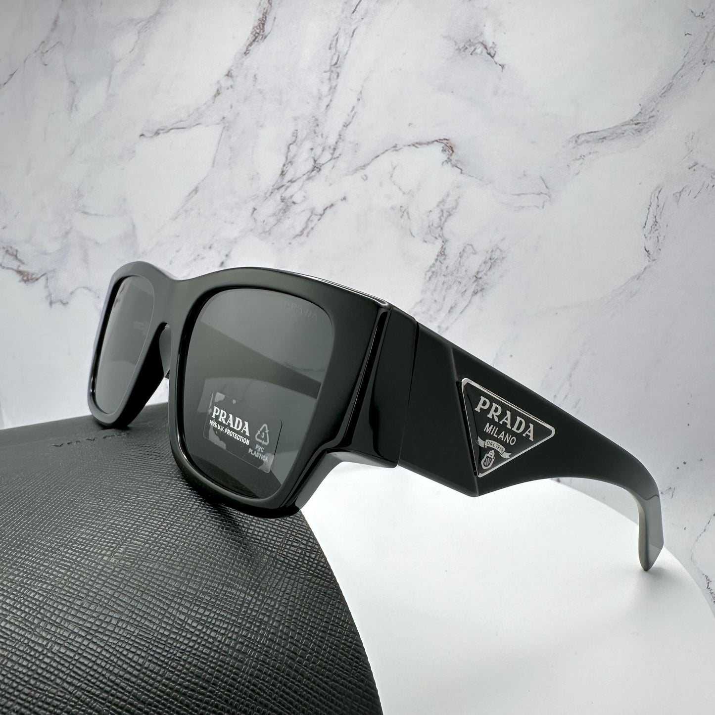 Prada PR10ZS 1AB5S0 Sunglasses Black Triangle Logo