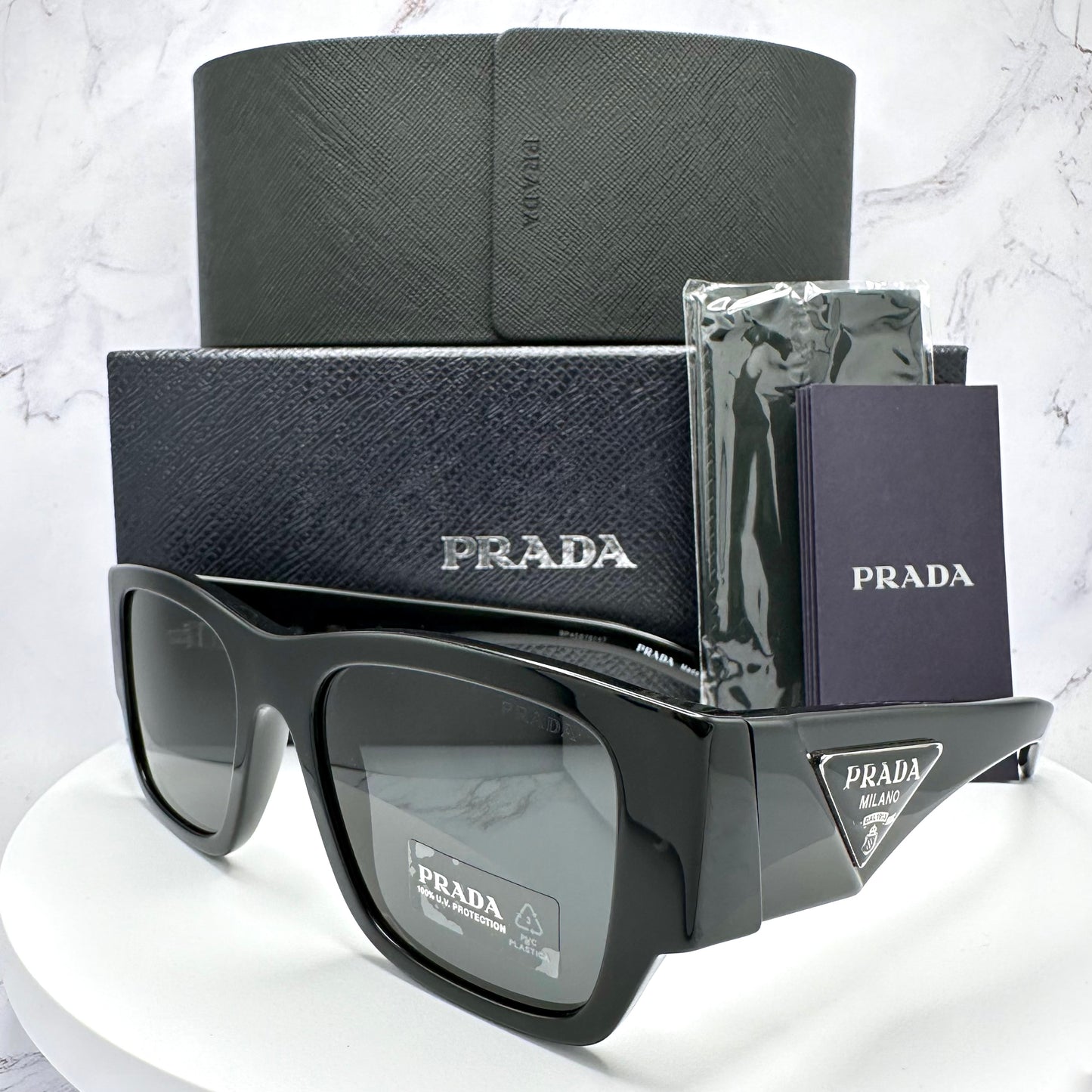 Prada Sunglasses PR 10ZS Triangle Logo 