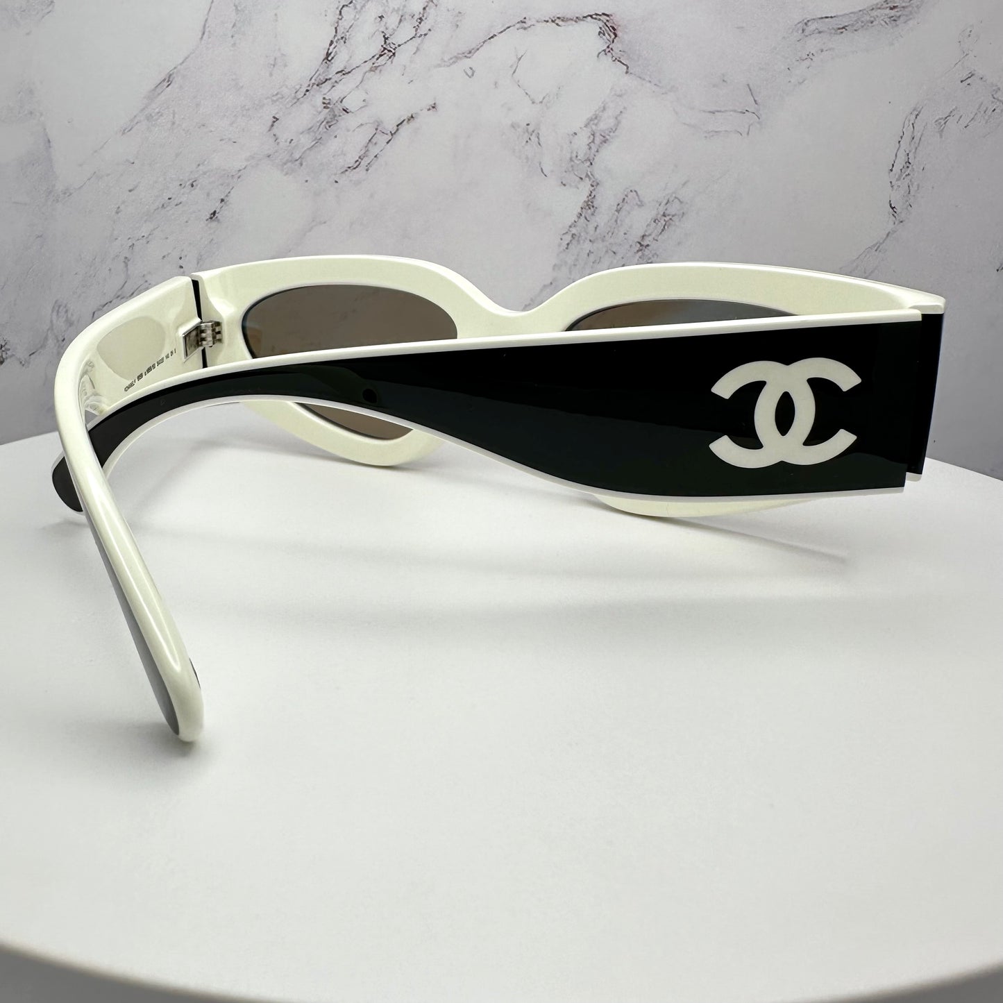 Chanel Sunglasses Cat Eye CC Logo CH6056 Black & White
