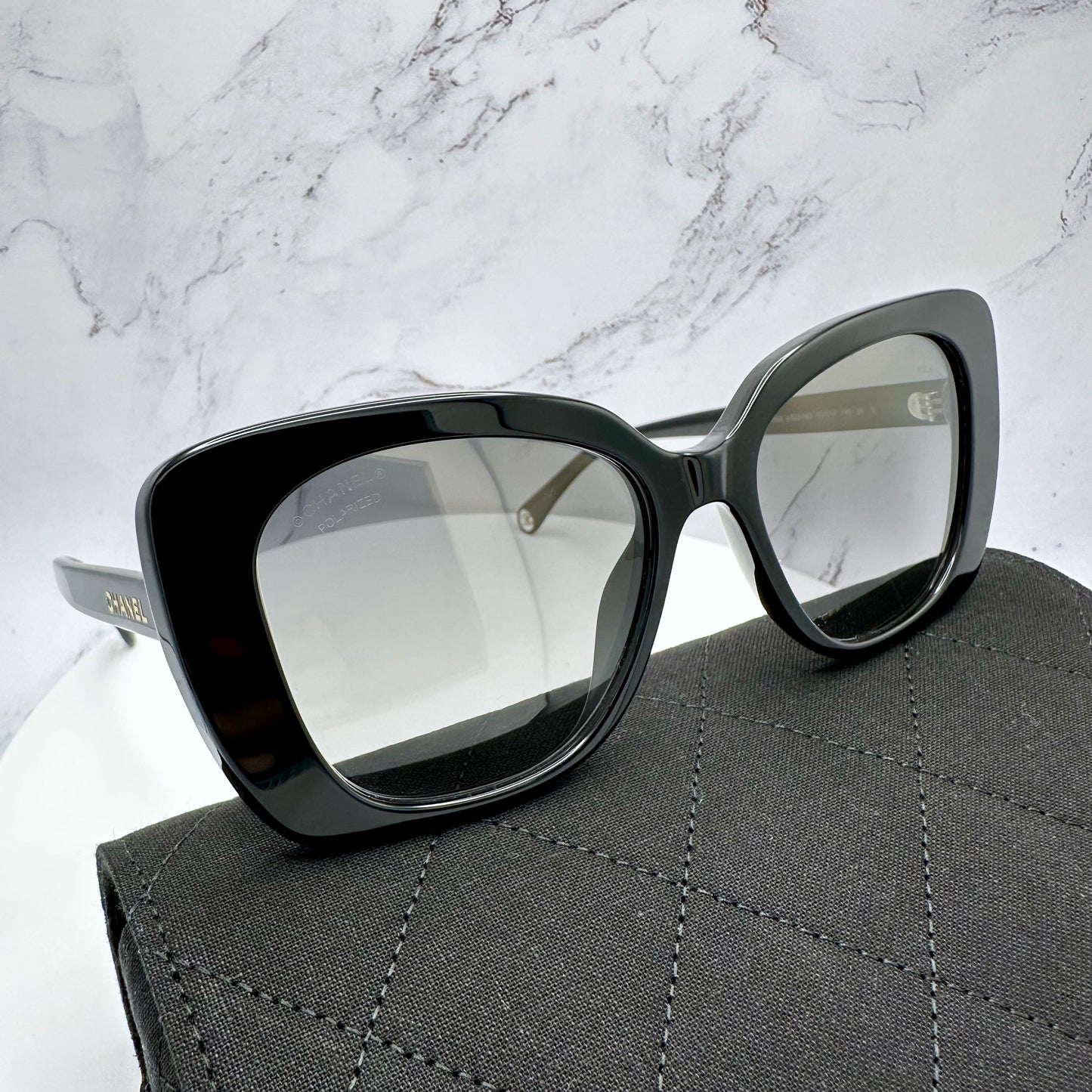 CHANEL Sunglasses Polarized Black Square Butterfly CH5504