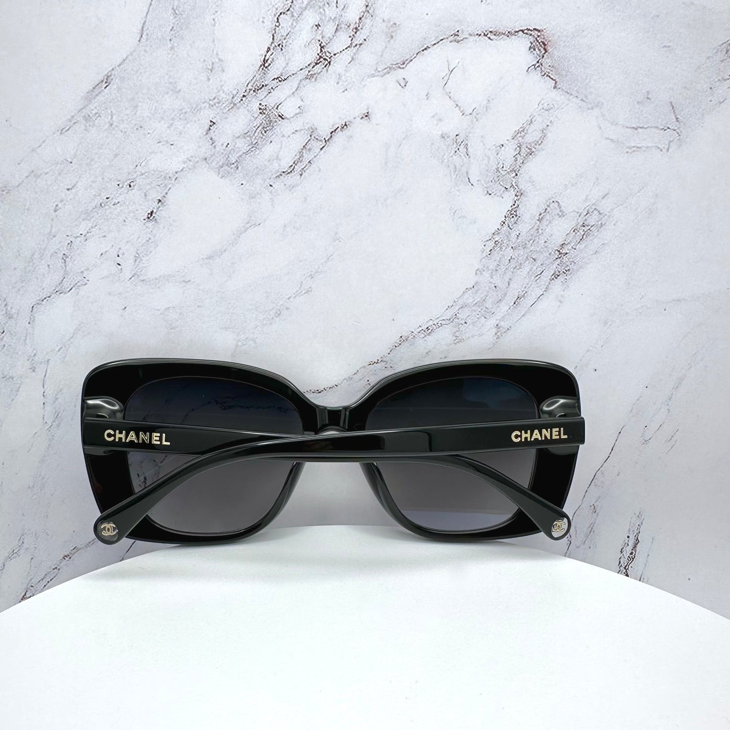 CHANEL Sunglasses Polarized Black Square Butterfly CH5504