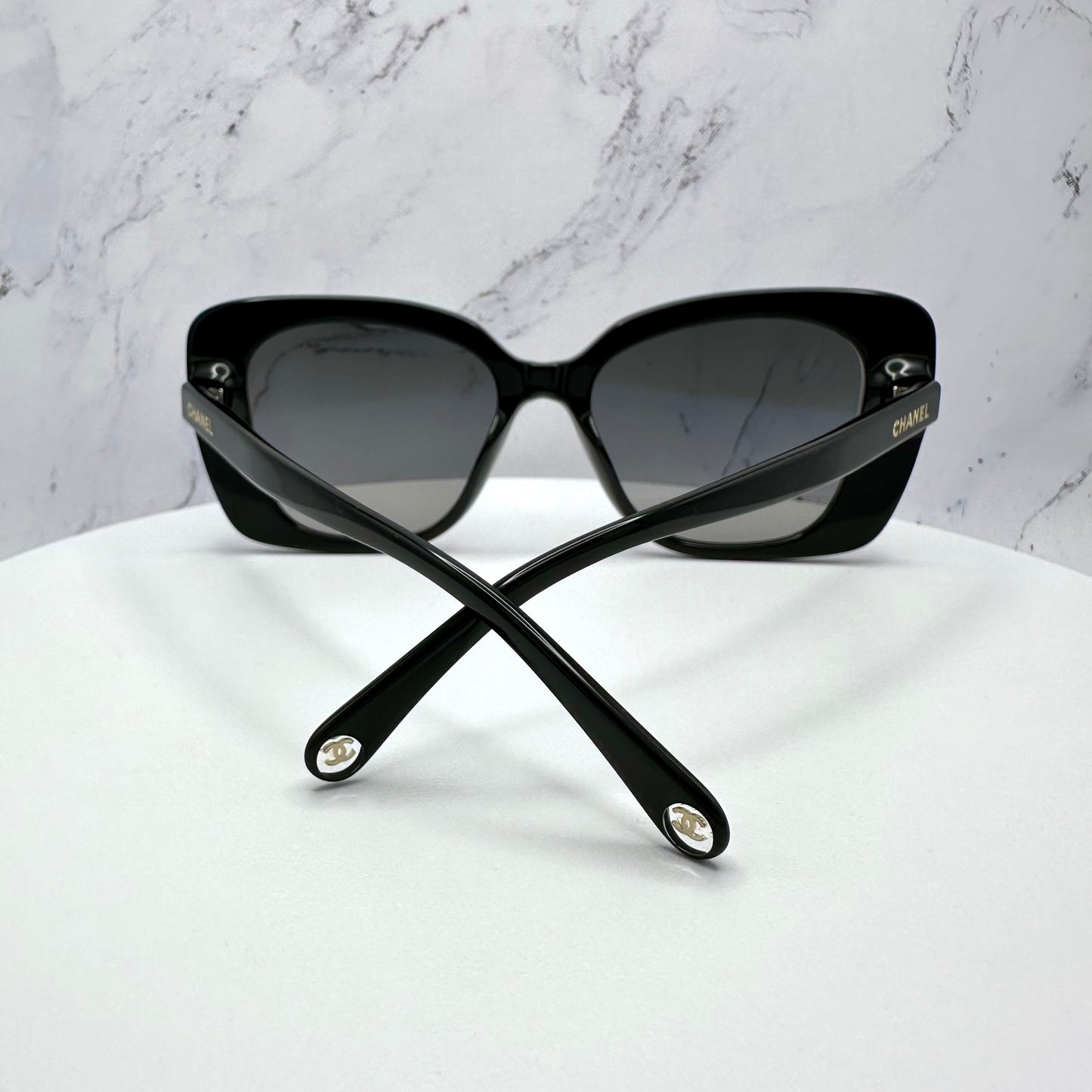 CHANEL Sunglasses Polarized Black Square Butterfly CH5504