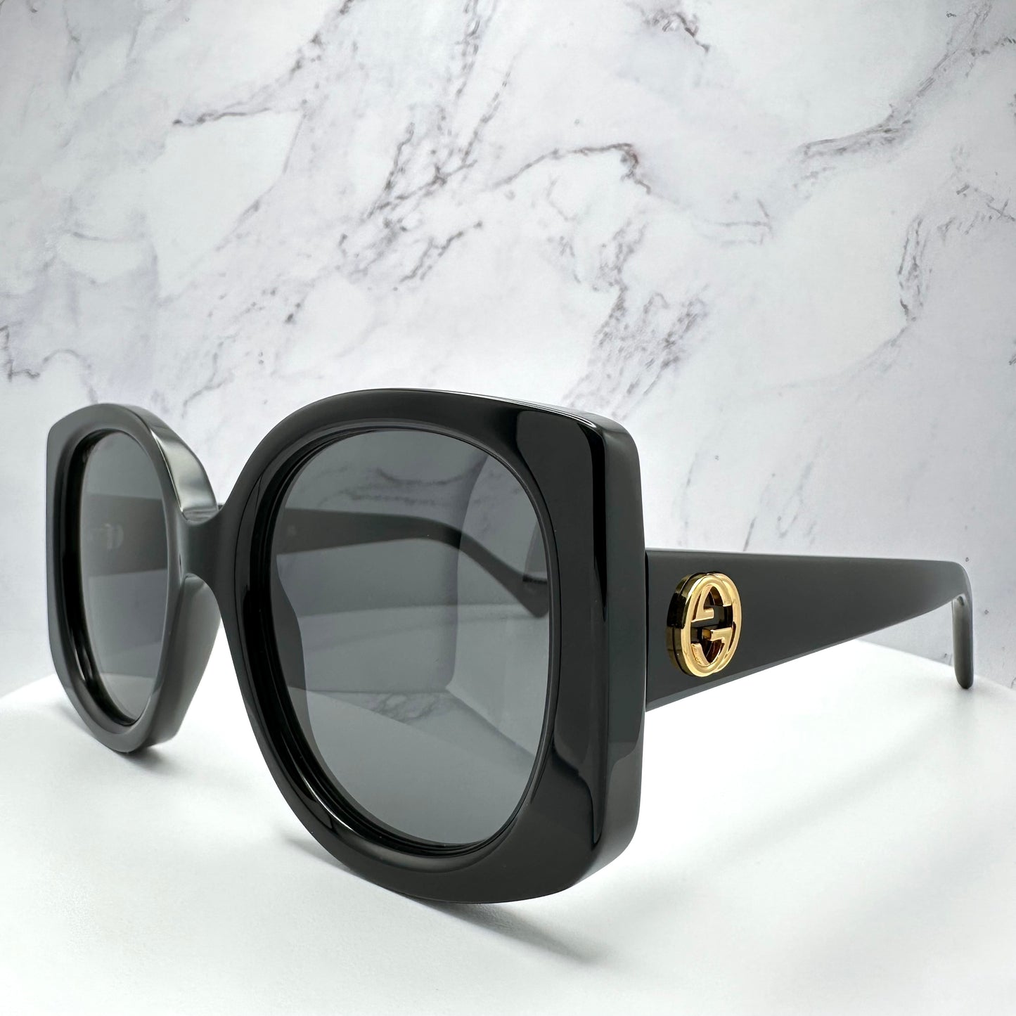 GUCCI GG1257S 001 Sunglasses Black Gold Logo