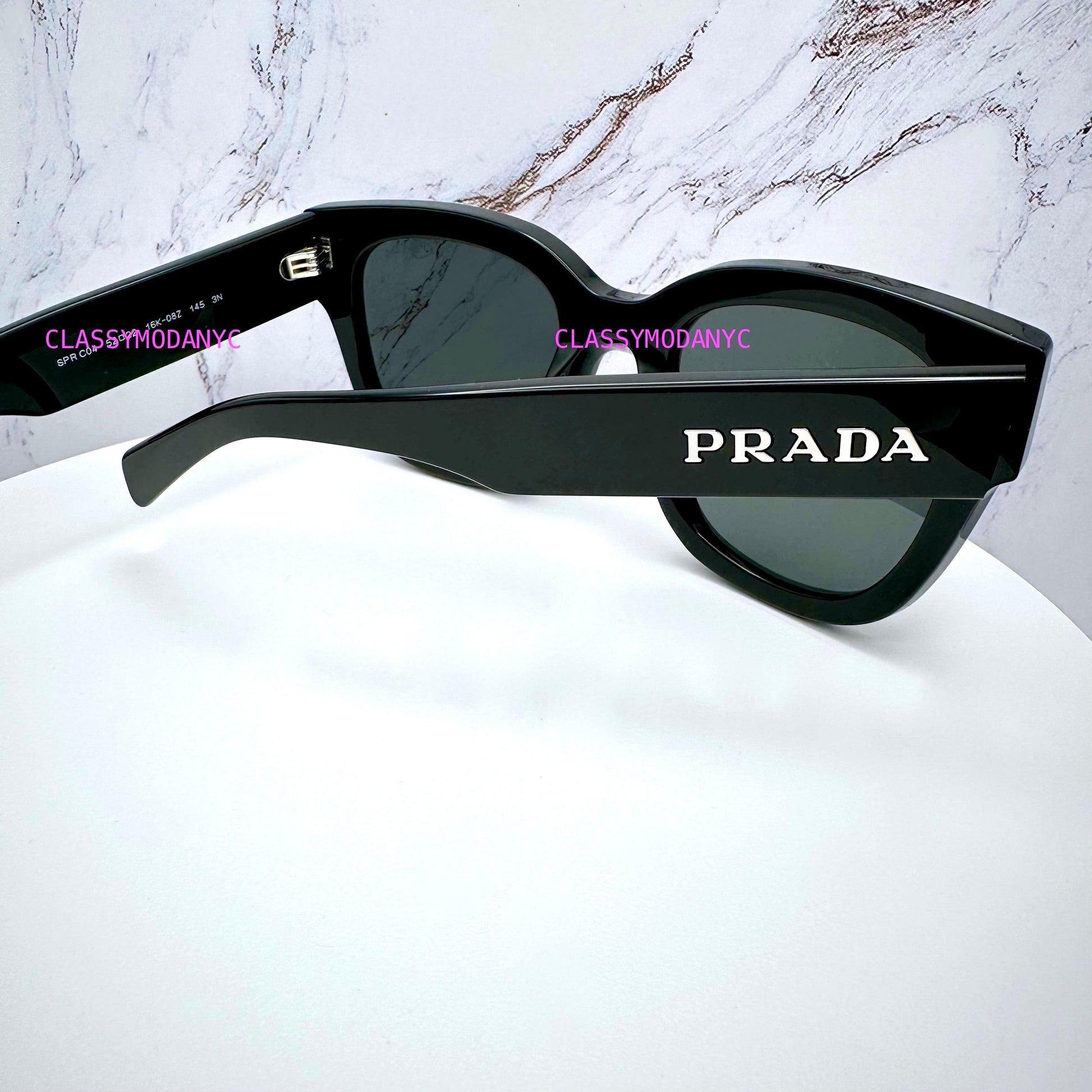 Prada PRC04S 16K08Z black sunglasses with logo