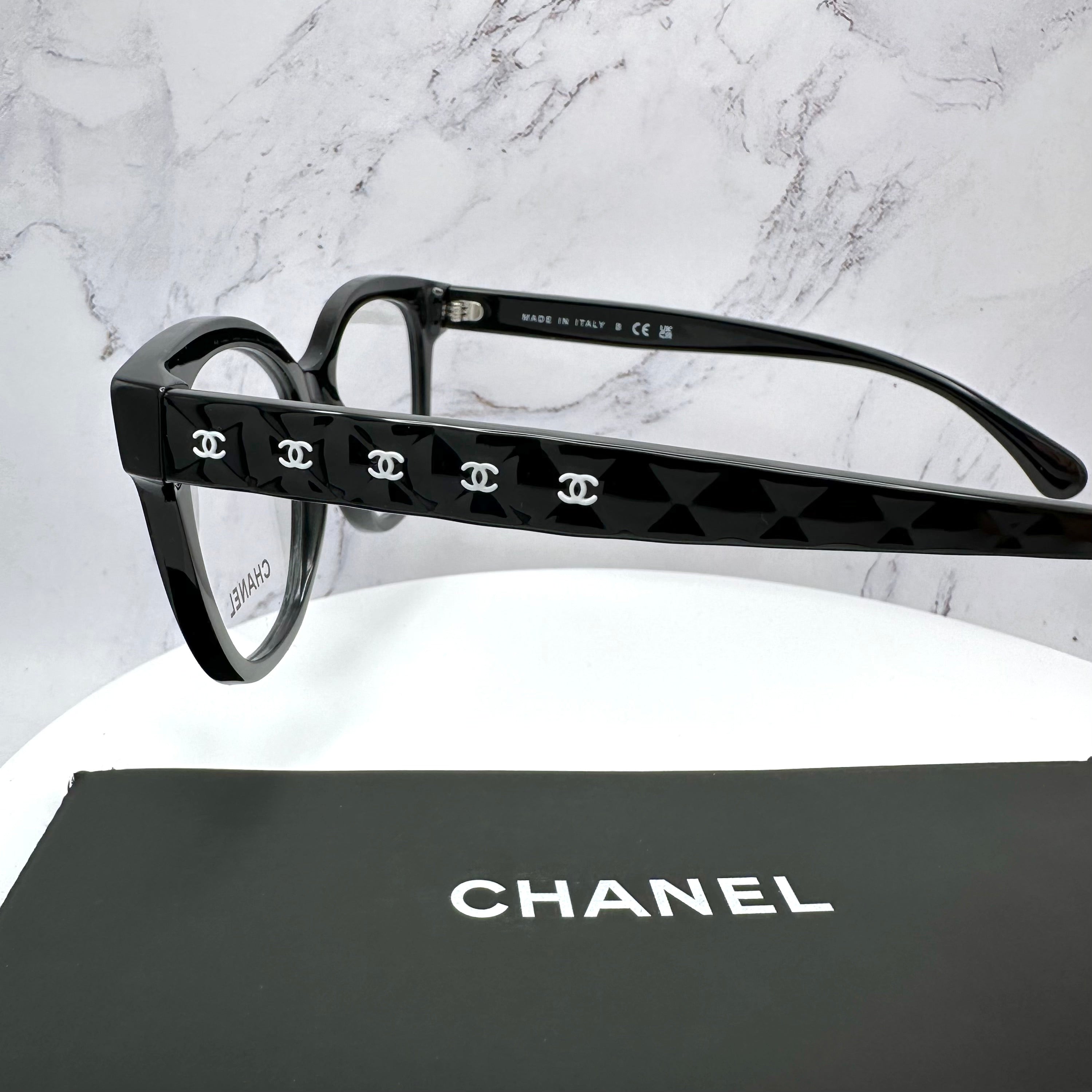 CHANEL Glasses Eyewear Eyeglasses | Black White | CH3442 c