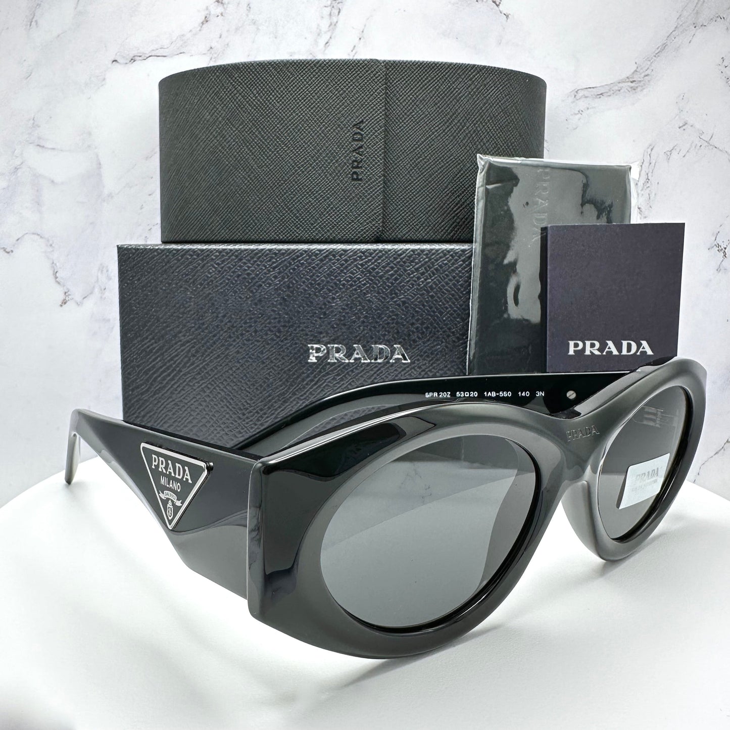 PRADA Beveled Logo Acetate Triangle Logo Sunglasses SPR20Z