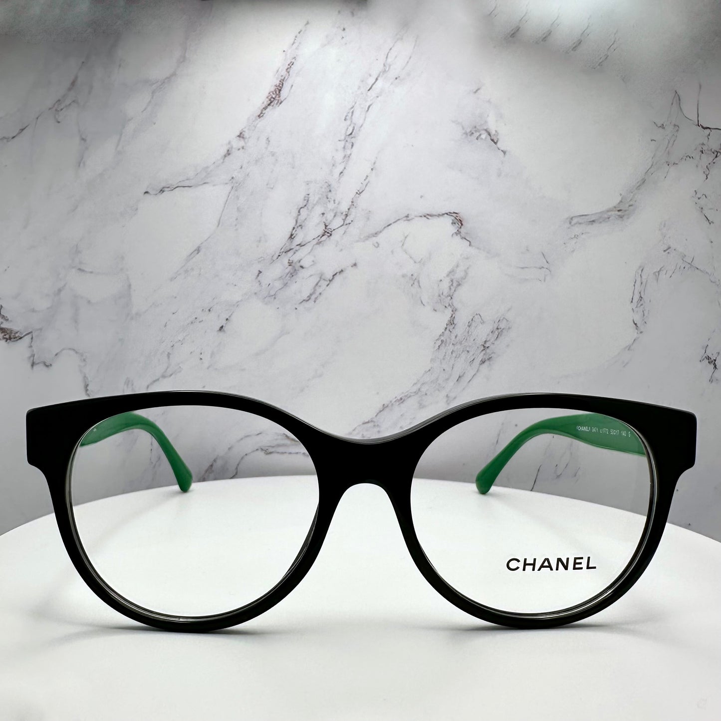 CHANEL Eyeglasses Green & Black Full Rim CH3471 1772