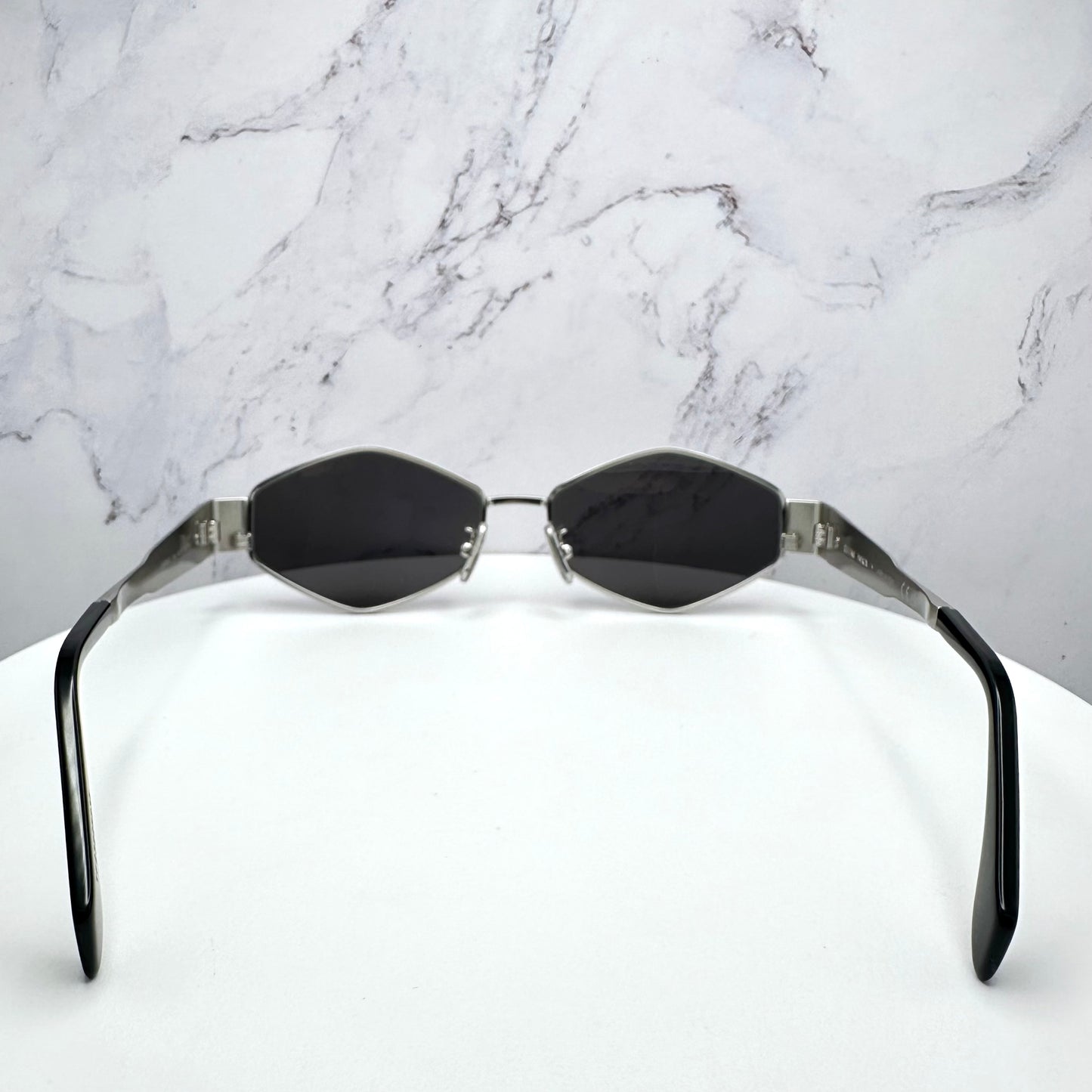 Celine Triomphe Silver Metal New Hexagon Sunglasses 54mm Authentic CL40254U 16A