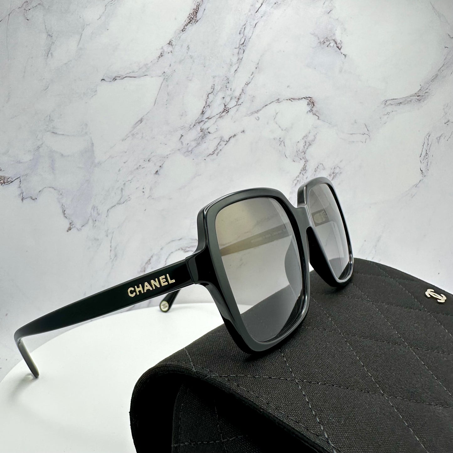 CHANEL Sunglasses Polarized Black Square CH5505