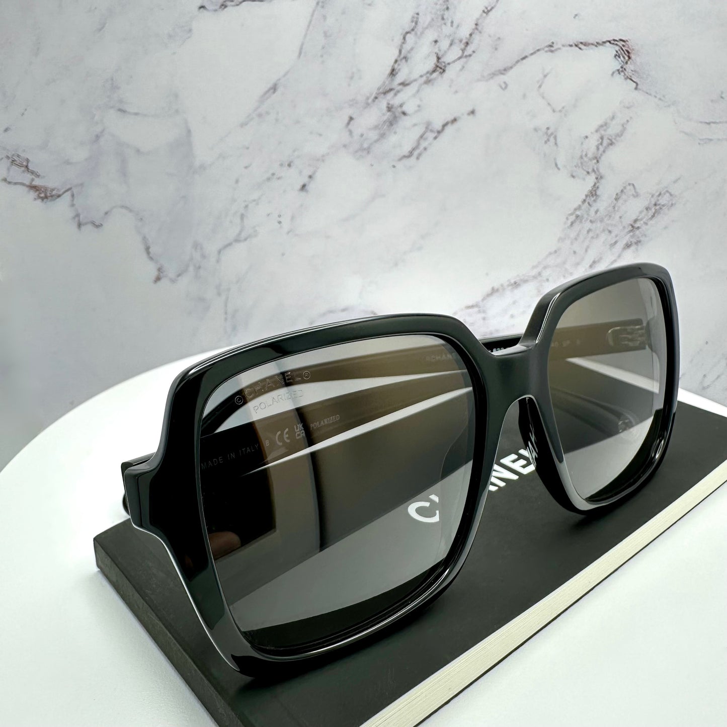 CHANEL Sunglasses Polarized Black Square CH5505