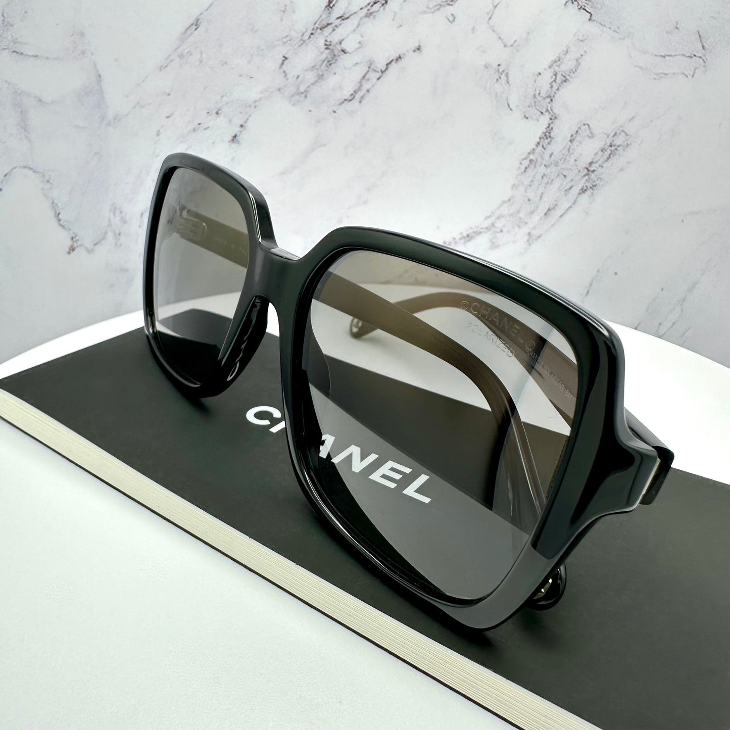 CHANEL Sunglasses Polarized Black Square CH5505