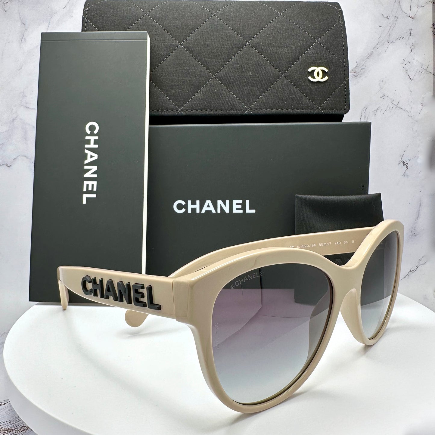 CHANEL Sunglasses CH5458 Beige Black