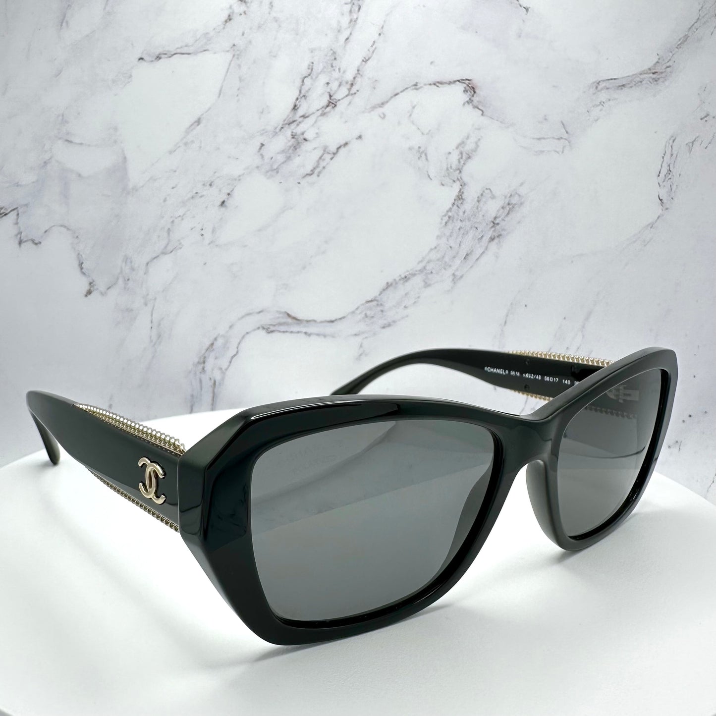 Chanel Sunglasses Black Gold Polarized 